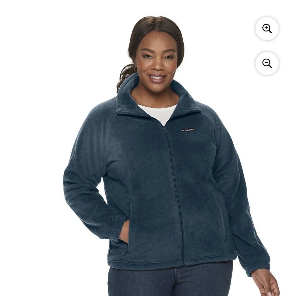 Columbia Women’s 3X Benton Springs Full Zip Fleece Soft Zip-Up Jacket Blue